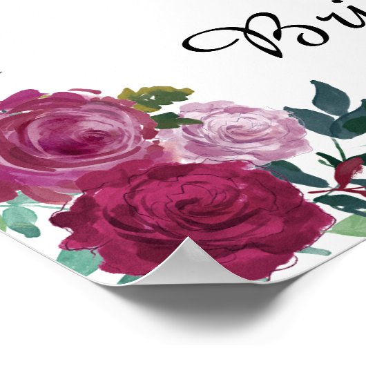 Aangepast tekstteken | ROZEN WATERVERF Poster (Hoek)