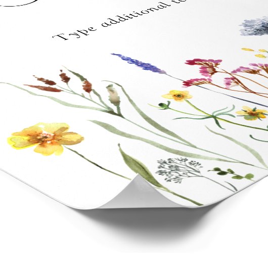Aangepast tekstteken voor Wilde bloem Poster (Hoek)