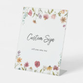 Aangepast tekstteken voor Wilde bloem Reclamebord Met Voetstuk (Voorkant)