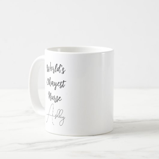 Aangepast tekstventilator Humor World's Okayest ve Koffiemok (Voorkant links)