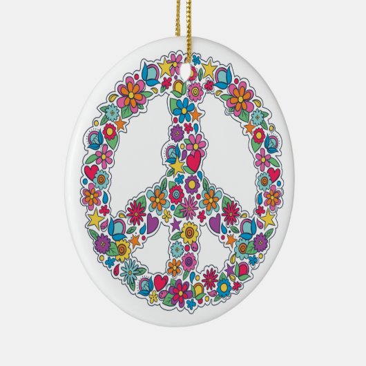 Aangepast tekstventilatorvredesteken keramisch ornament (Rechts)