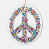 Aangepast tekstventilatorvredesteken keramisch ornament (Links)