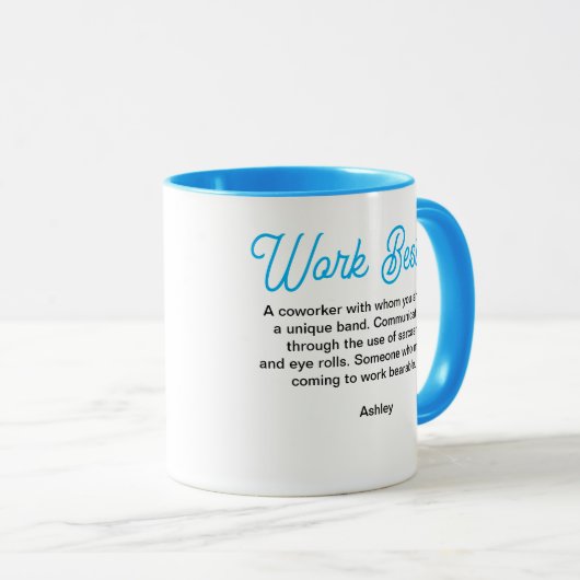 Aangepast tekstwerk Bestie Funny Coper Gift Work Mok (Voorkant rechts)