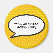 Aangepast tekstwolkje stripboek magneet (Voorkant)