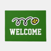 Aangepast tennisballdesign, welkomstdoormat deurmat (Voorkant)