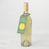 Aangepast tennisthema Birthday party Flessenhanger (Schuin)