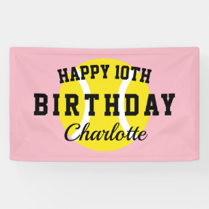Aangepast tennisthema Happy Birthday party banner