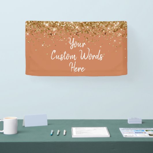 Aangepast Terracotta Gouden Verjaardagsfeestje Fot Spandoek (Beurs)