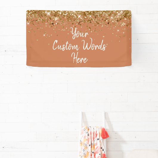 Aangepast Terracotta Gouden Verjaardagsfeestje Fot Spandoek (Insitu)