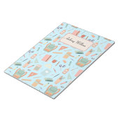 Aangepast terug naar school groen patroon notitieblok (Schuin)