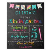 Aangepast Terug naar schoolteken - Kindergarten Foto Afdruk (Voorkant)