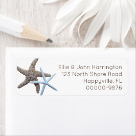 Aangepast terugzendadres Starfish Couple Etiket