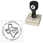 Aangepast Texas Cowboy Lasso Retouradres Rubberstempel (Gestempeld)
