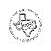 Aangepast Texas Cowboy Lasso Retouradres Rubberstempel (Afrduk)