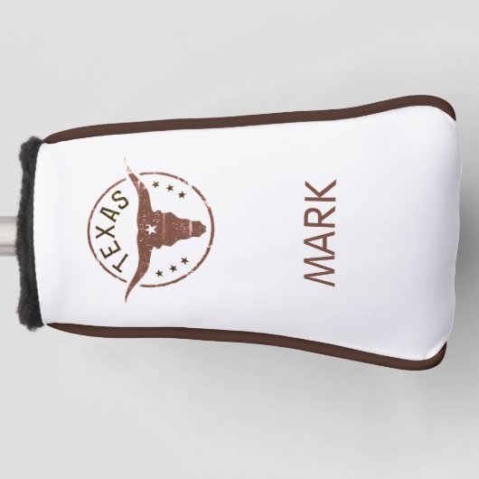 Aangepast Texas Longhorn Golfheadcover (Voorkant)