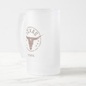 Aangepast Texas Longhorn Matglas Bierpul (Voorkant links)