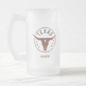 Aangepast Texas Longhorn Matglas Bierpul (Links)