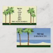 Aangepast thema tropische eilandpalm - strandzone visitekaartje (Voorkant / Achterkant)