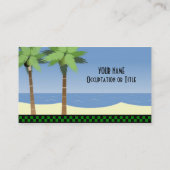 Aangepast thema tropische eilandpalm - strandzone visitekaartje (Achterkant)