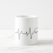 Aangepast thema Valentijnsdag thema hartslag hond Koffiemok (Center)