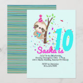 Aangepast thema voor Slothday Girl Kaart (Voorkant / Achterkant)