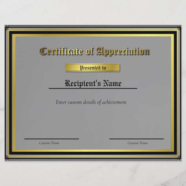 Aangepast thin blue line-vlaggencertificaat (Voorkant)