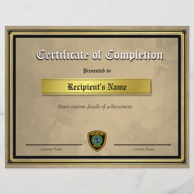 Aangepast thin blue line-vlaggencertificaat (Voorkant)