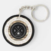 Aangepast - Thuis zwart, goud en wit - Realtor Sleutelhanger (Achterkant)