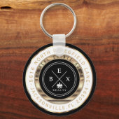 Aangepast - Thuis zwart, goud en wit - Realtor Sleutelhanger (Voorkant)