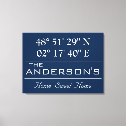 Aangepast thuisadres voor Latitude-reeks - Naam Canvas Afdruk (Voorkant)