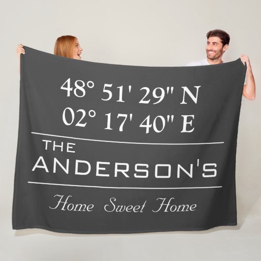 Aangepast thuisadres voor Latitude-reeks - Naam Fleece Deken (In situ)