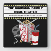 Aangepast thuisbioscoopbioscoop op maat vierkante klok (Voorkant)