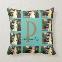 Aangepast Tien Sierkussen van het Monogram van de 