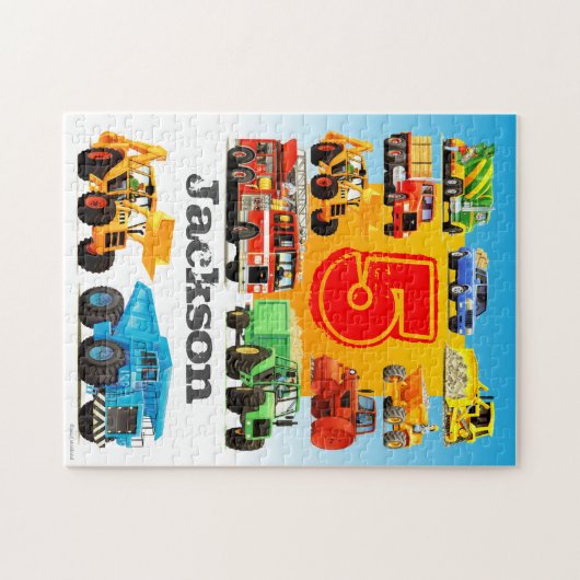 Aangepast tijdperk en naam Kind constructietechnie Legpuzzel (Horizontaal)