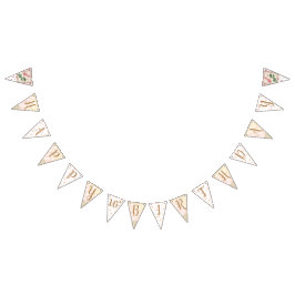 Aangepast tijdperk Shabby Rosebuds Foto Party Bann Vlaggetjes