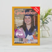 Aangepast tijdschrift Stijl Graduparty Uitnodigen Kaart (Staand voorkant)