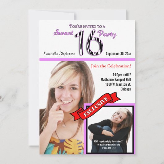 Aangepast tijdschrift Style Sweet 16 Party nodigt  Kaart (Voorkant)