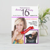 Aangepast tijdschrift Style Sweet 16 Party nodigt  Kaart (Staand voorkant)