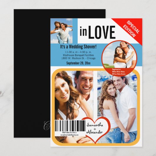 Aangepast tijdschrift Style Weddenschap Shower uit Kaart (Voorkant / Achterkant)