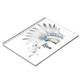 Aangepast tijdschrift voor Boho Boy Feather Notitieboek (Linkerzijde)