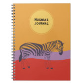 aangepast tijdschrift zebra modern kleurrijk tijds notitieboek (Voorkant)