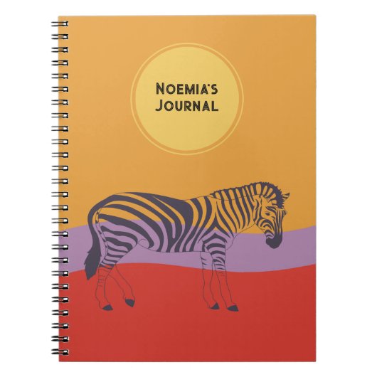 aangepast tijdschrift zebra modern kleurrijk tijds notitieboek (Voorkant)
