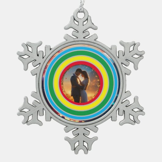 Aangepast Tin Sneeuwvlok Ornament (Voorkant)