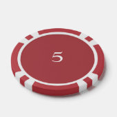 Aangepast toernooi Game Value 5 Rood Poker Chips (Enkel)