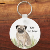 Aangepast toetsenbord voor pug sleutelhanger (Voorkant)