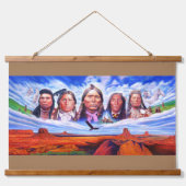 Aangepast toevoegen Jouw tekst Native Americans sc Hangend Wandkleed (Voorkant)