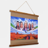 Aangepast toevoegen Jouw tekst Native Americans sc Hangend Wandkleed (Gebogen)