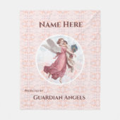 Aangepast toevoegen naam Guardian Angel Blanket Fleece Deken (Voorkant)