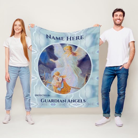 Aangepast toevoegen naam Guardian Angel Blanket Fleece Deken (In situ)