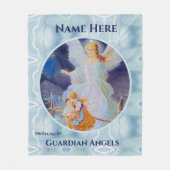 Aangepast toevoegen naam Guardian Angel Blanket Fleece Deken (Voorkant)
